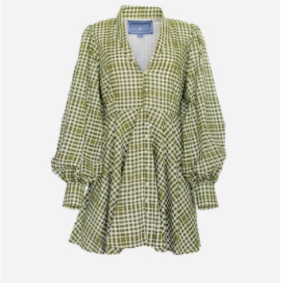 Lillou The Blair Green Plaid Mini Dress - Picture 6 of 6